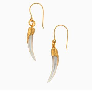 Elegant Gold and White Dangle Earrings